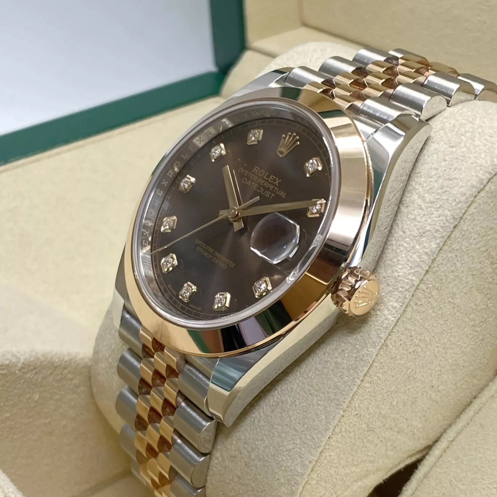 RLX Datejust 41mm 126301 Chocolate Diamond Jubilee Steel and Everose Gold Watch - LITELUX