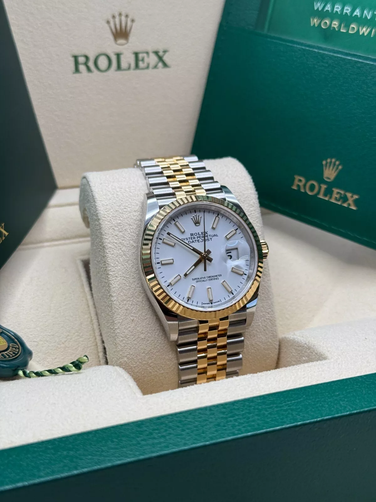 RLX Datejust 36mm 126233 White Index Dial Two-Tone Jubilee Bracelet Watch - LITELUX