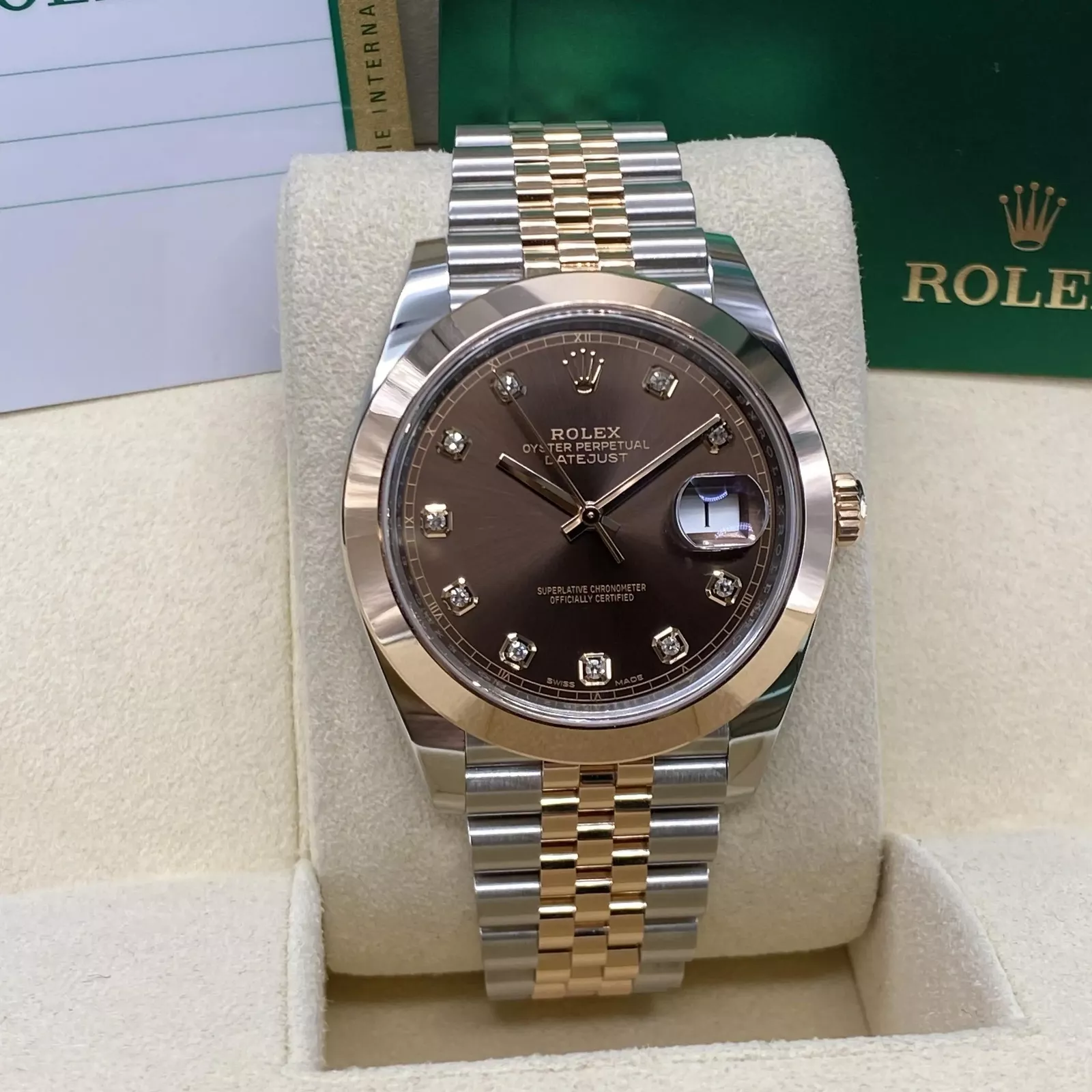 RLX Datejust 41mm 126301 Chocolate Diamond Jubilee Steel and Everose Gold Watch - LITELUX
