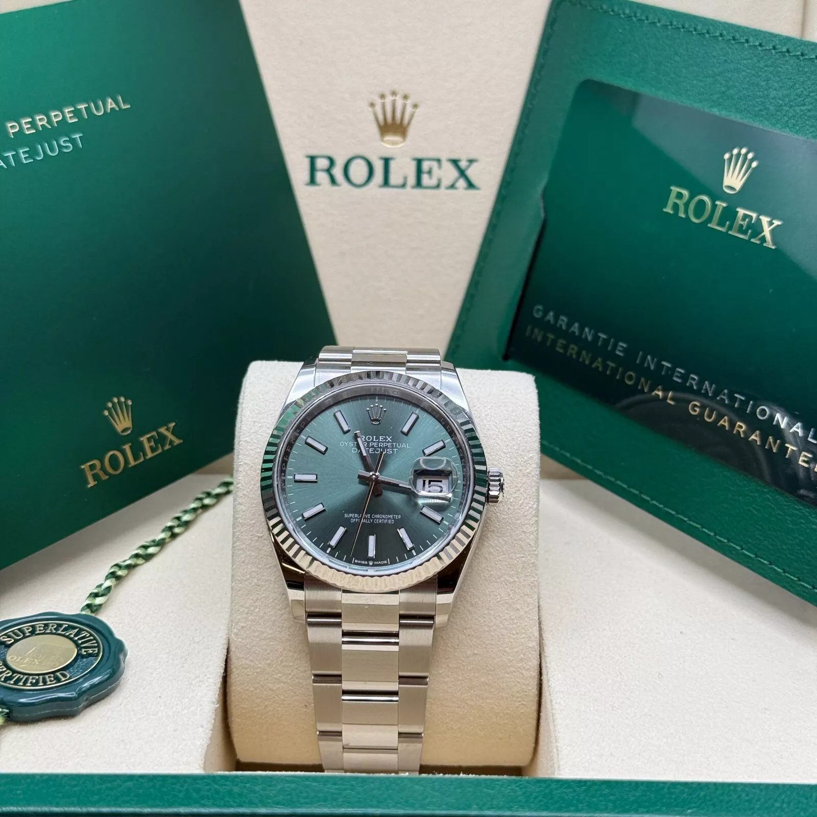 RLX Datejust 36mm 126234 Mint Green Dial Jubilee Bracelet Watch - LITELUX