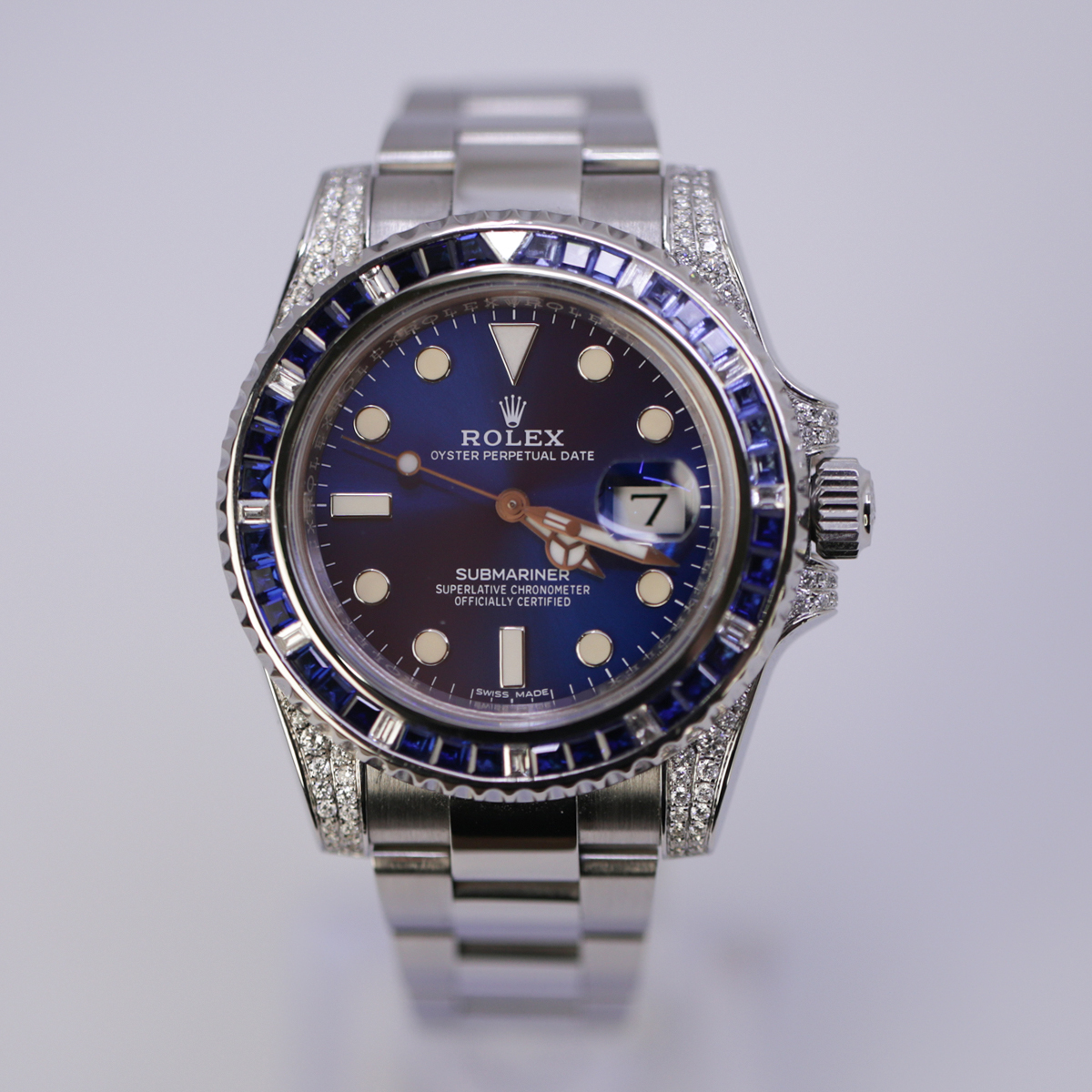 Rolex Submariner 40mm 116610LN Oyster Perpetual Date Aftermarket Dial, Diamond Bezel and Lugs Watch - LITELUX