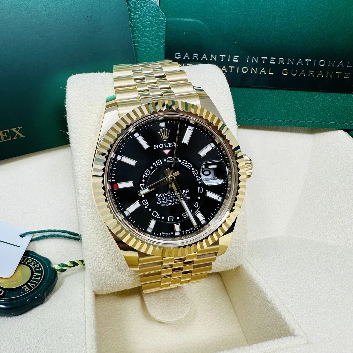RLX Sky-Dweller 42mm 336938-0005 Yellow Gold Black Dial Oyster - LITELUX