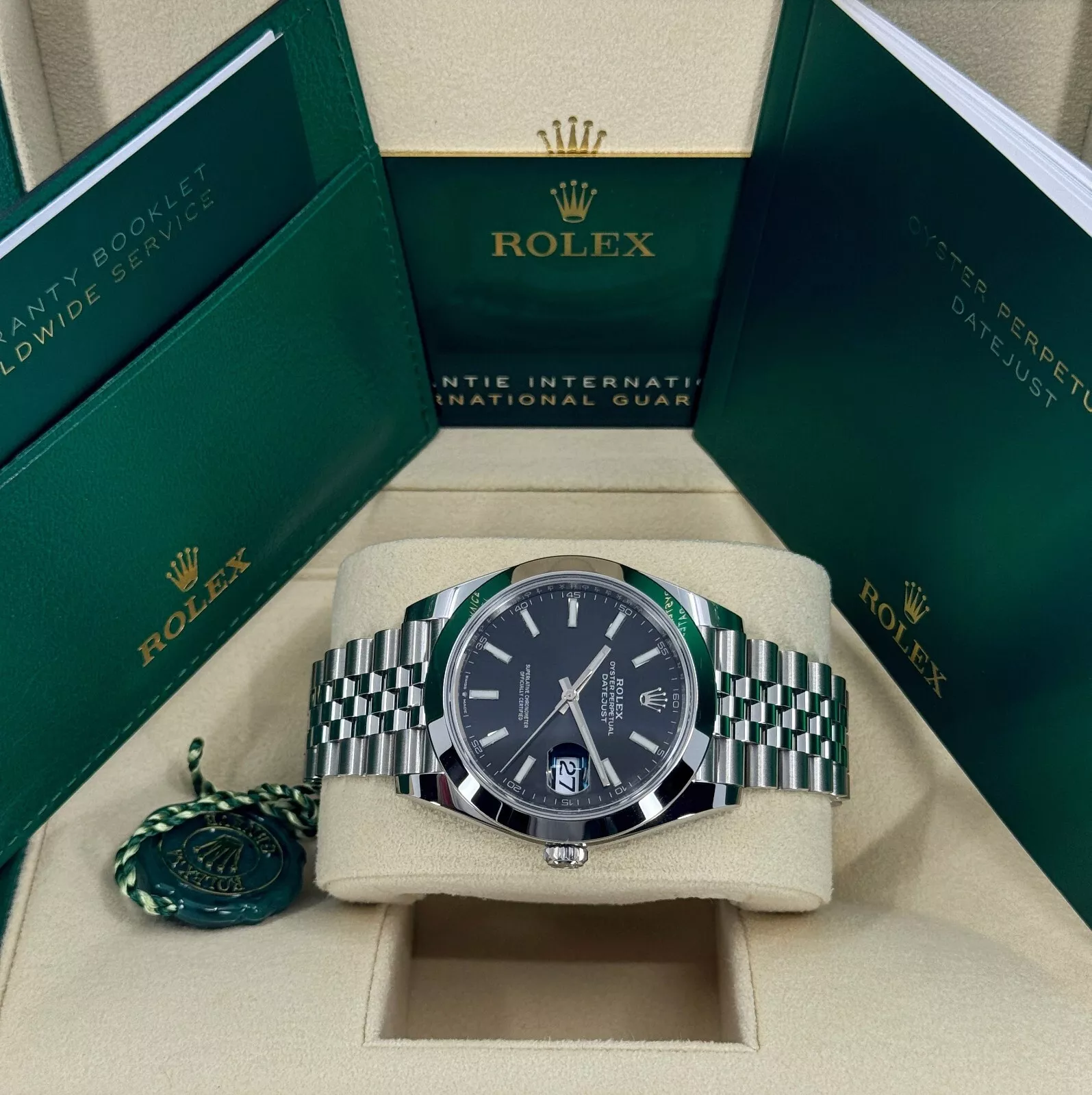 RLX Datejust 41mm 126300 Black Index Oyster 41mm Stainless Steel Watch - LITELUX