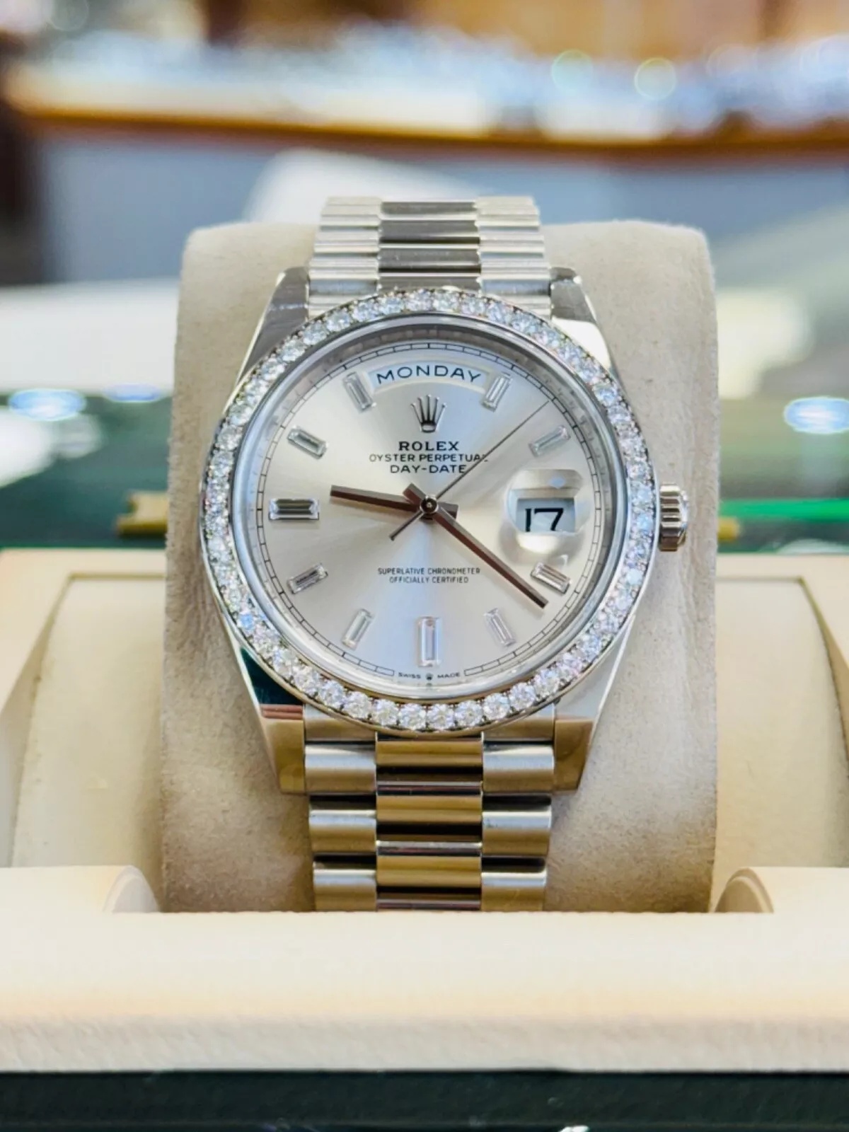 RLX Day-Date 40mm 228349RBR-0001 Silver Dial President Bracelet - LITELUX