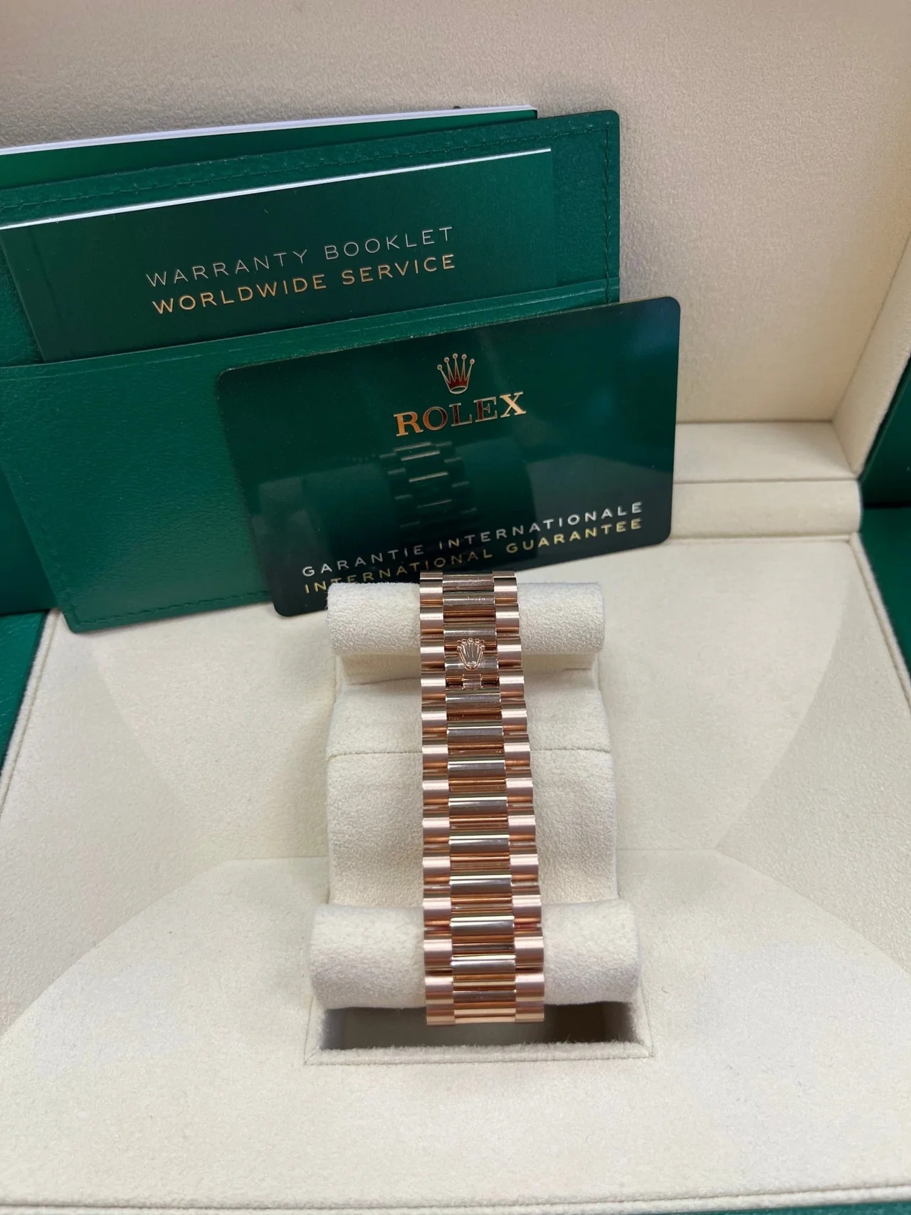 RLX Day-Date 40mm Chocolate Baguette Diamond Dial Diamond Bezel Dial Watch 228345RBR - LITELUX