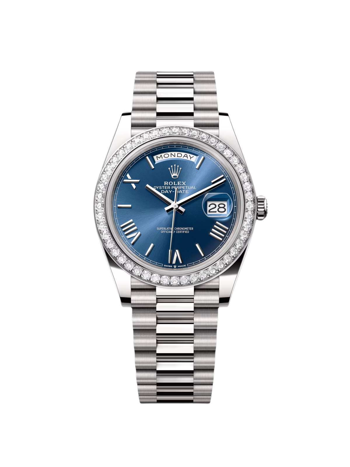 RLX Day-Date 40mm 228349RBR-0005 Bright Blue Dial President Bracelet - LITELUX