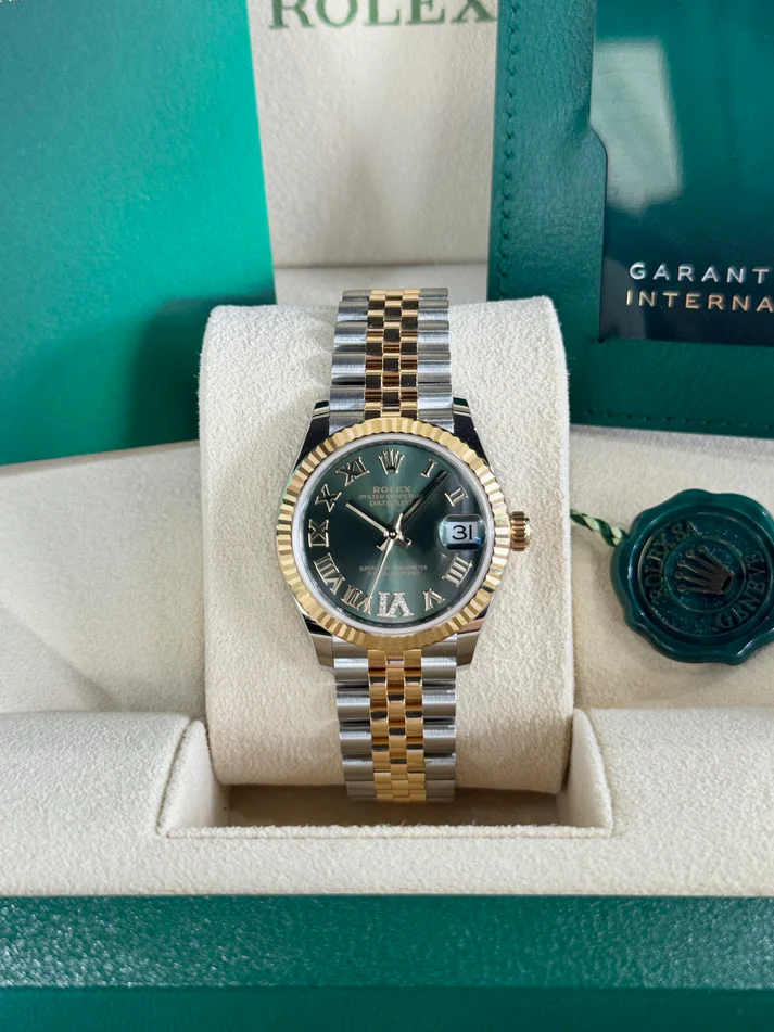 RLX Datejust m278273-0015/0016 31mm Olive Green Dial Stainless Steel and Yellow Gold Oyster Watch - LITELUX