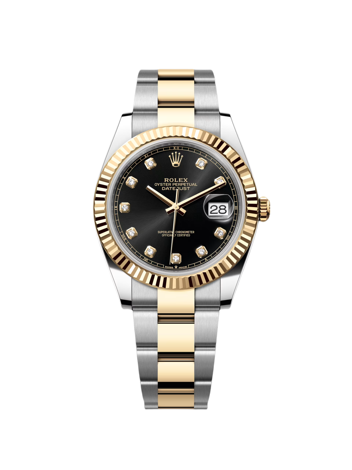 RLX Datejust 41mm 126333 Black Diamond Jubilee Steel and Yellow Gold Men’s Watch - LITELUX