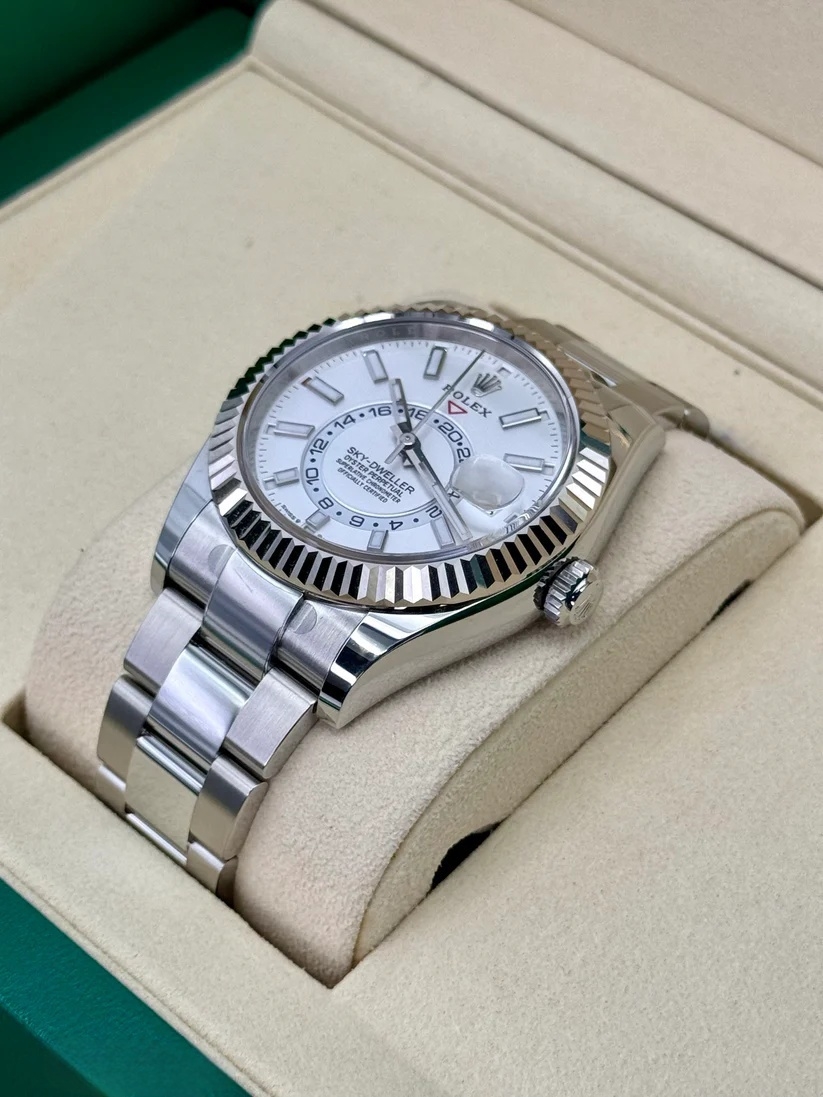 RLX Sky-Dweller 42mm 336934-0003 Stainless Steel White Dial Oyster - LITELUX