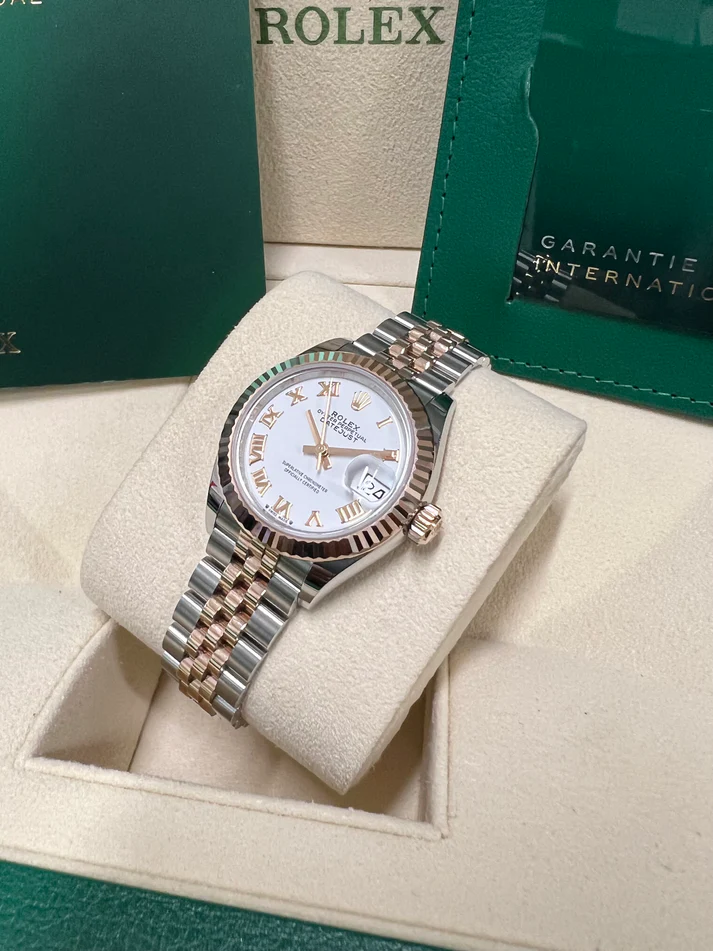 RLX Lady-Datejust 28mm 279171 White Roman Oyster Stainless Steel and Rose Gold - LITELUX