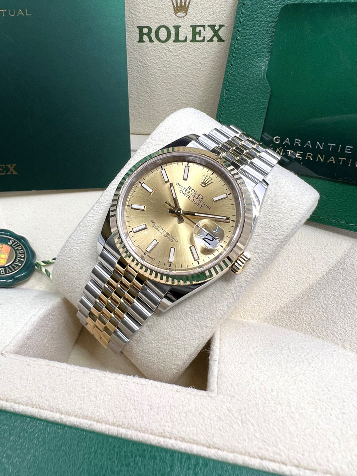 RLX Datejust 36mm 126233 Champagne Dial Jubilee Bracelet Watch - LITELUX