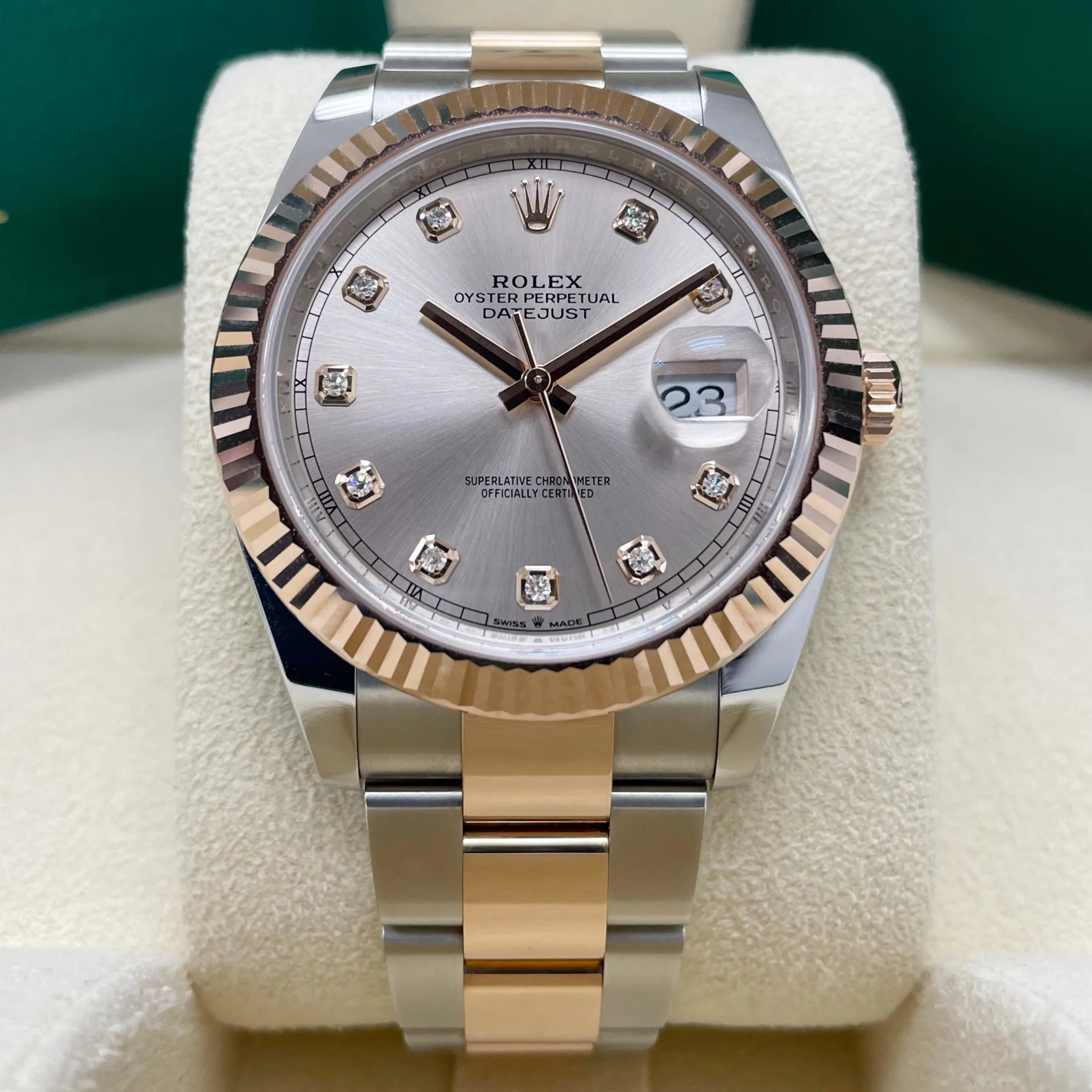 RLX Datejust 41mm 126331 Sundust Diamond Jubilee Steel and Everose Gold Watch - LITELUX