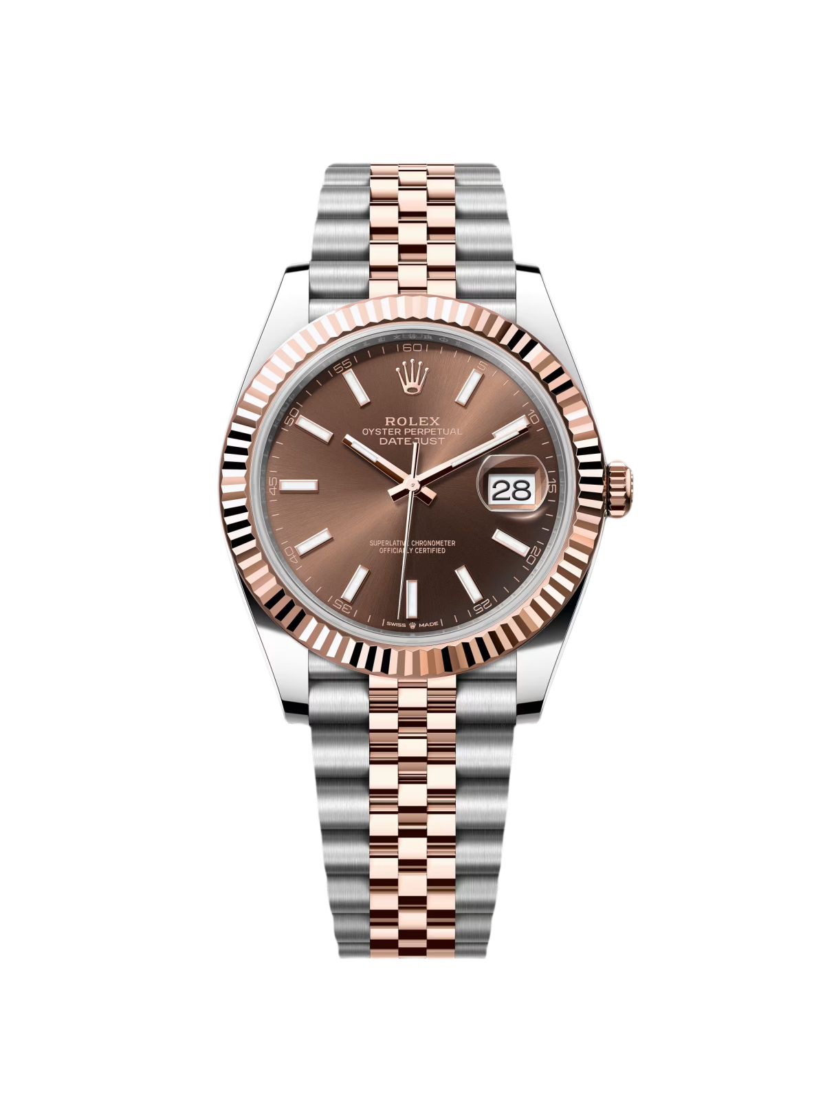 RLX Datejust 41mm 126331 Chocolate Index Jubilee Steel and Everose Gold Watch - LITELUX