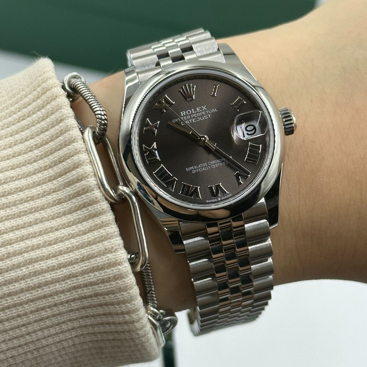 RLX Datejust m278240-0015/0016 31mm Dark Grey Roman Domed Bezel Oyster Oystersteel - LITELUX