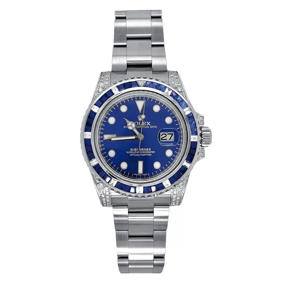 Rolex Submariner 40mm 116610LN Oyster Perpetual Date Aftermarket Dial, Diamond Bezel and Lugs Watch - LITELUX