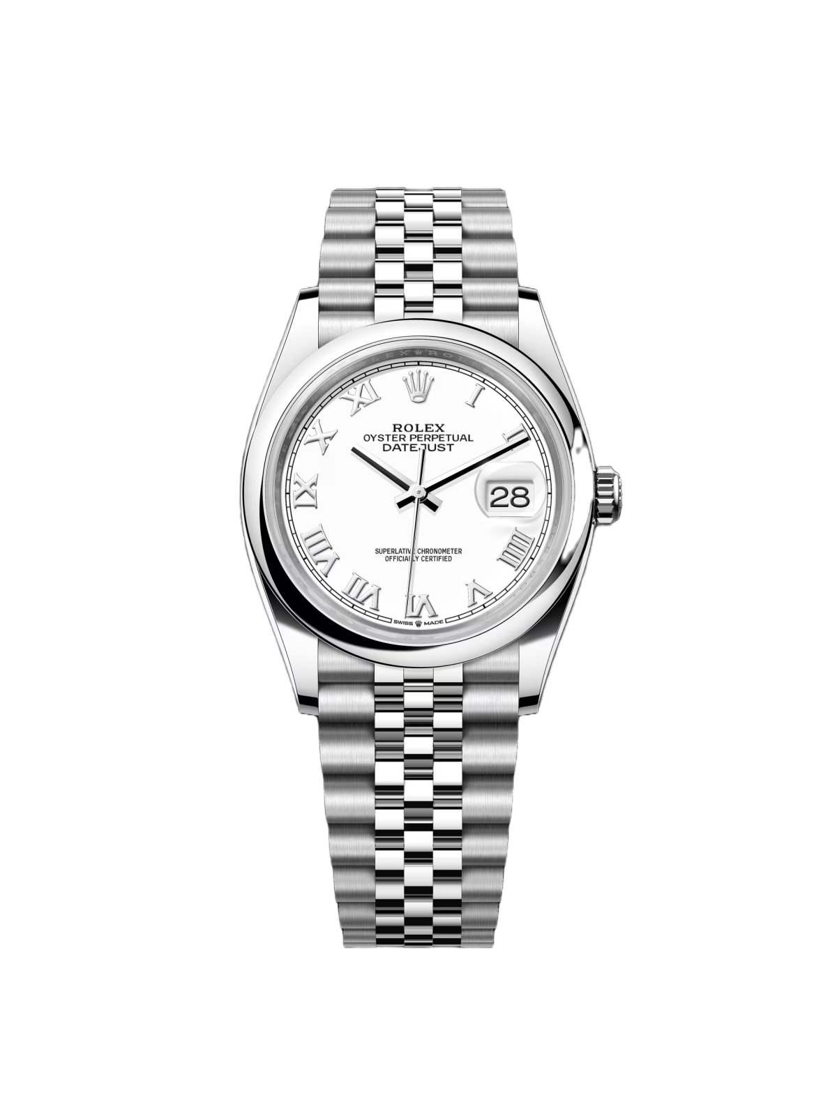 RLX Datejust 36mm 126200 Stainless Steel White Roman Dial Oyster - LITELUX