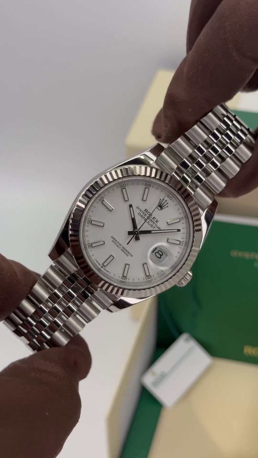 RLX Datejust 41mm 126334 White Roman Oyster Stainless Steel Mens Watch - LITELUX
