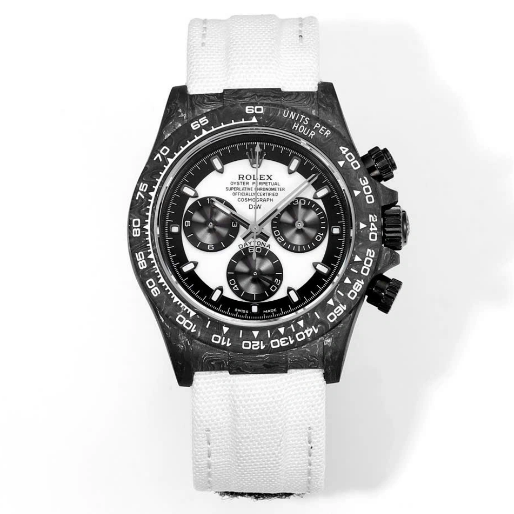 12A(Swiss movement)Rolex Cosmograph Daytona DIW Cream Carbon 40mm Replica 1:1 – Top Quality Version - LITELUX