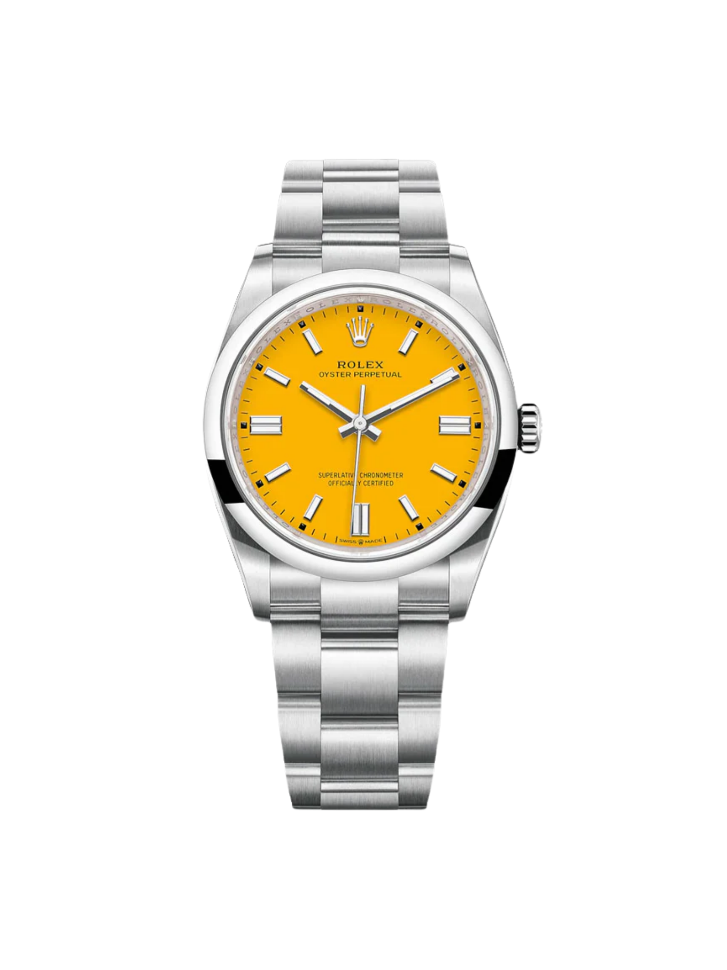RLX Oyster Perpetual 36mm 126000-0004 Yellow Dial Stainless Steel Oyster Bracelet - LITELUX