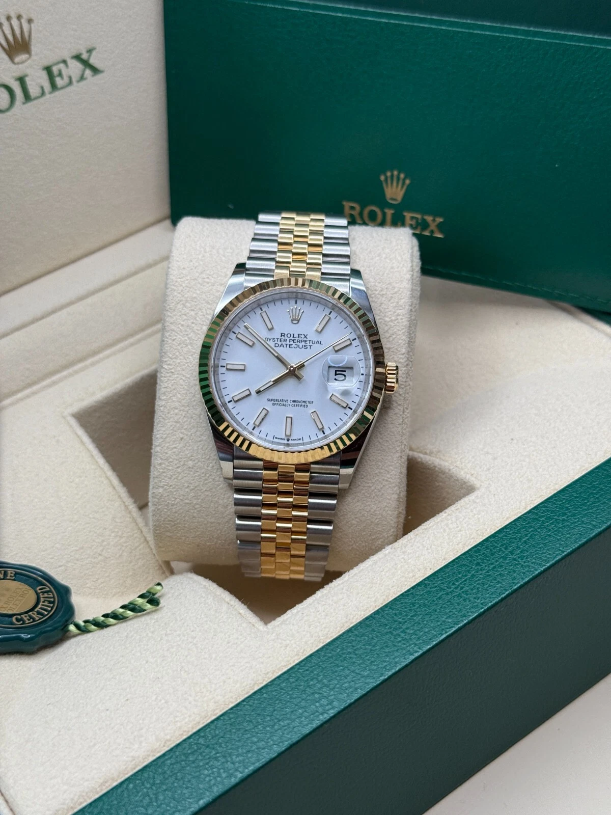 RLX Datejust 36mm 126233 White Index Dial Two-Tone Jubilee Bracelet Watch - LITELUX