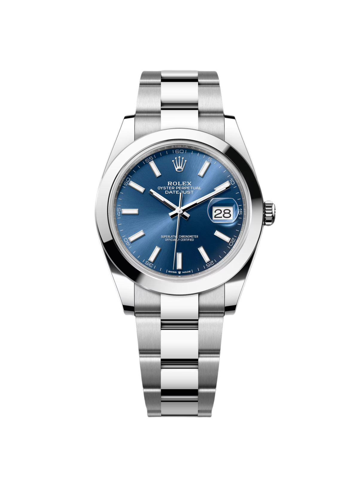 RLX Datejust 41mm 126300 Blue Index Jubilee Stainless Steel Men’s Watch - LITELUX