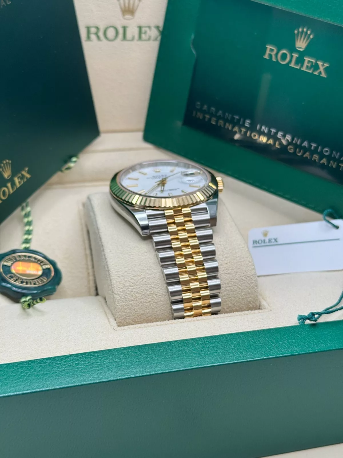 RLX Datejust 41mm 126333 White Index Oyster Steel and Yellow Gold Mens Watch - LITELUX