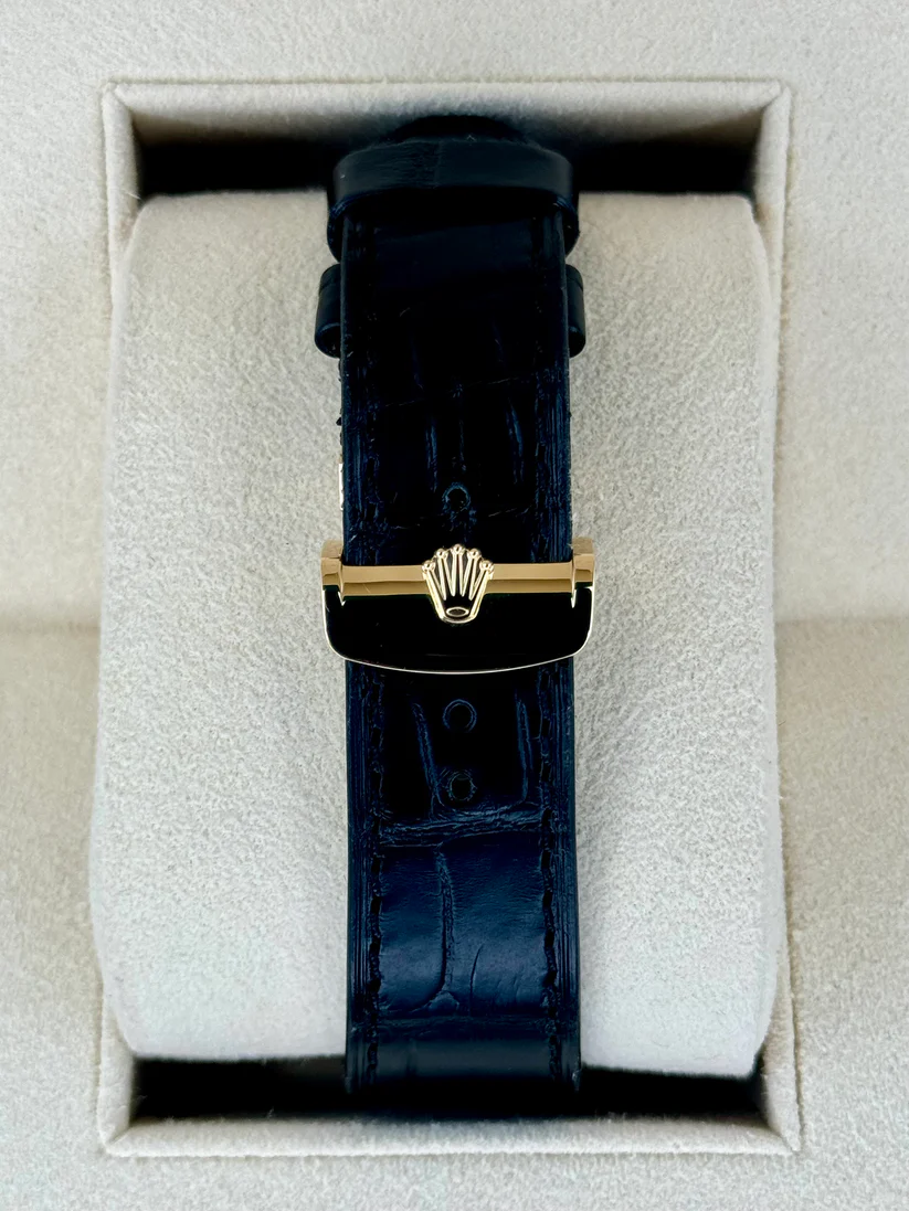 Rolex 1908 Yellow Gold Black Dial Black Alligator Strap - 52508-0002 - LITELUX