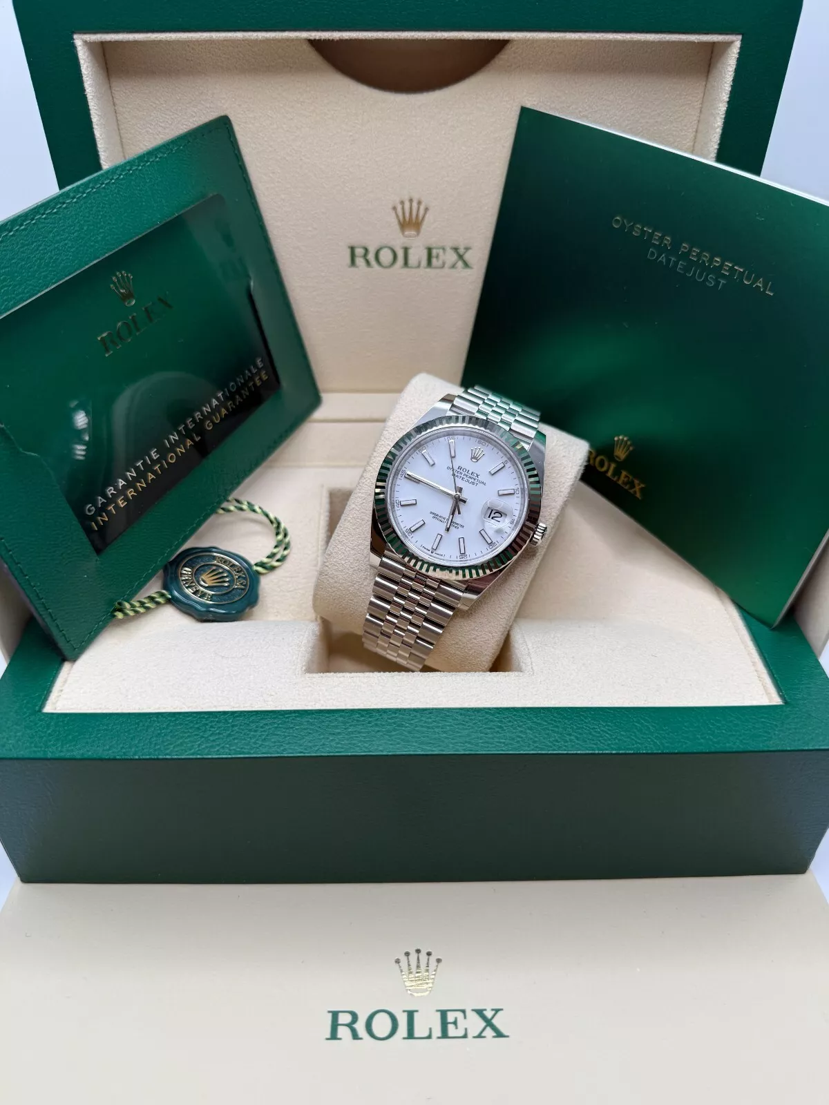 RLX Datejust 41mm White Index Oyster Stainless Steel Men’s Watch - 126334 - LITELUX