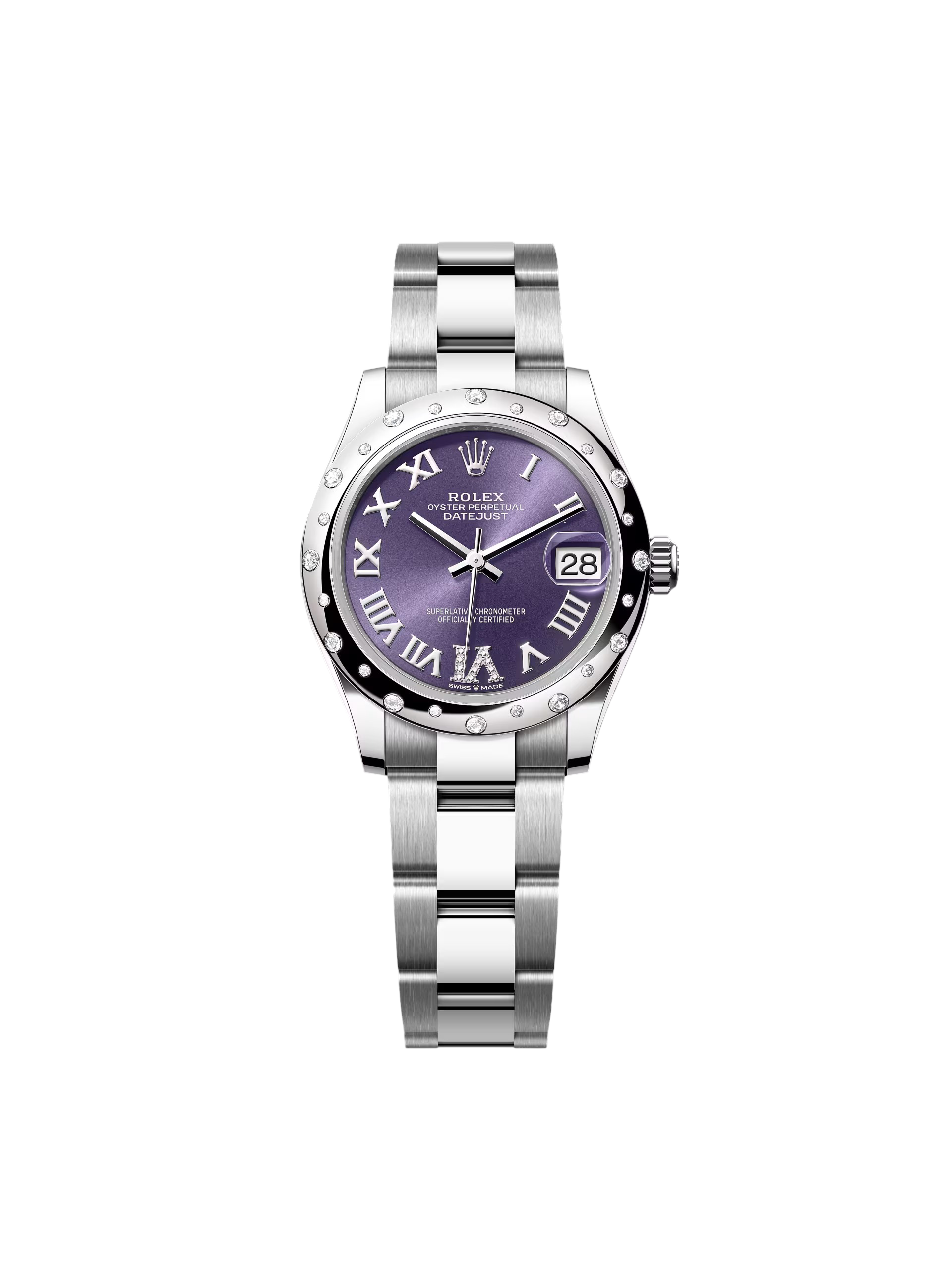 RLX Datejust m278344-0027/0028 Aubergine Diamond Dial 31mm Oyster - LITELUX