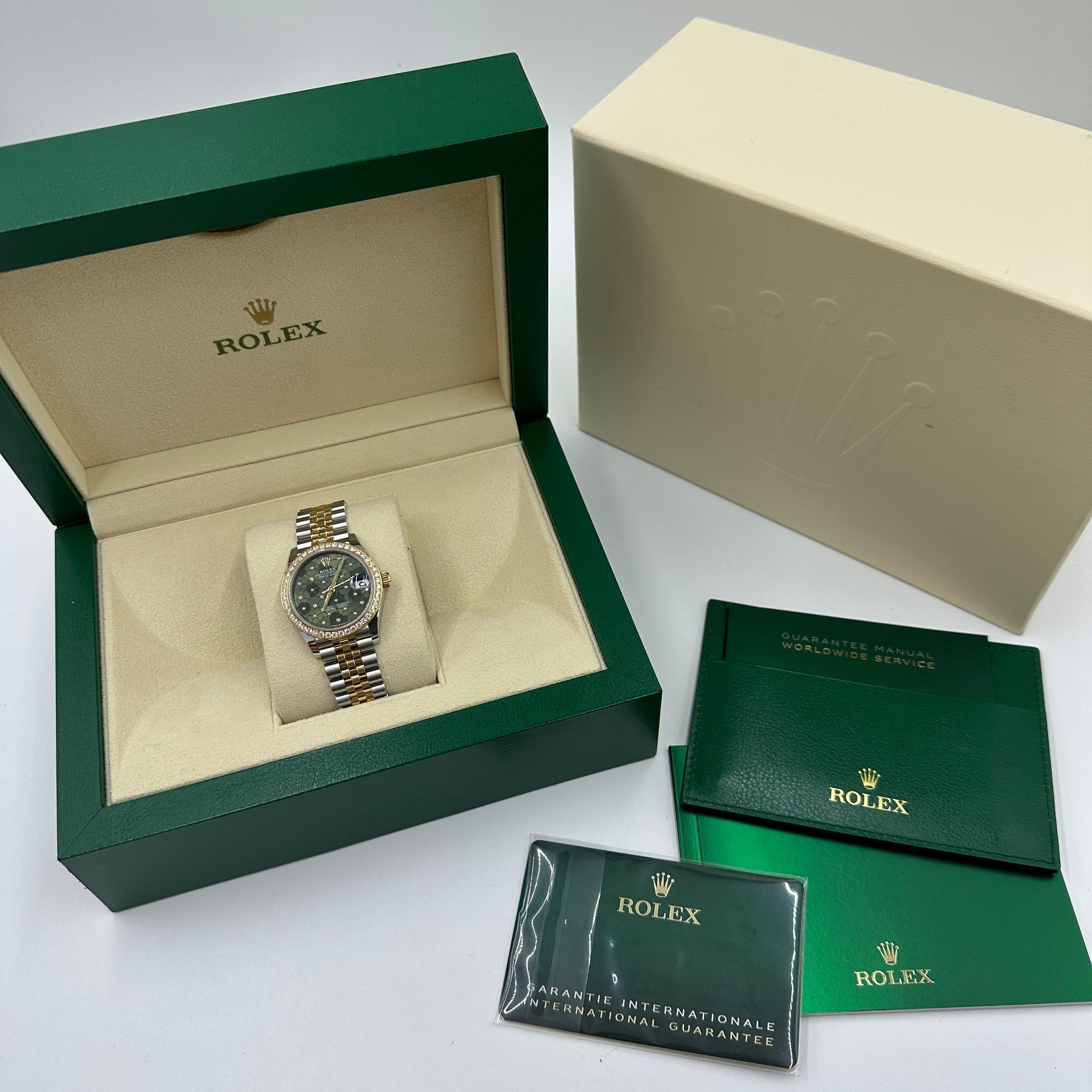RLX Datejust m278383-0031/0032 31mm Green Floral Dial Oyster Bracelet - LITELUX
