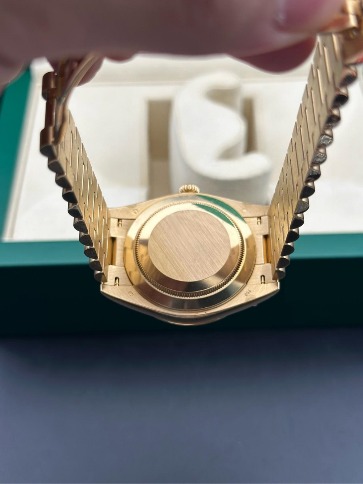 RLX Day-Date 40mm Champagne Dial and Diamond Bezel Yellow Gold President Bracelet 228348RBR-0003 - LITELUX