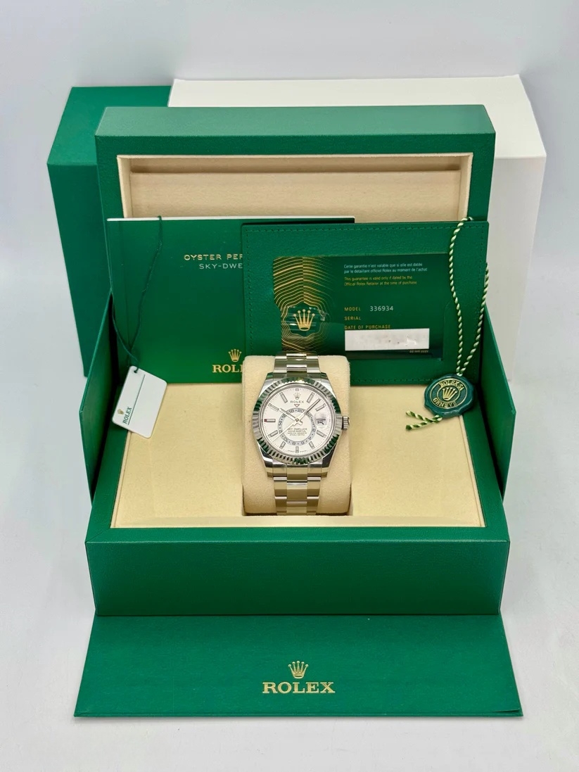 RLX Sky-Dweller 42mm 336934-0003 Stainless Steel White Dial Oyster - LITELUX
