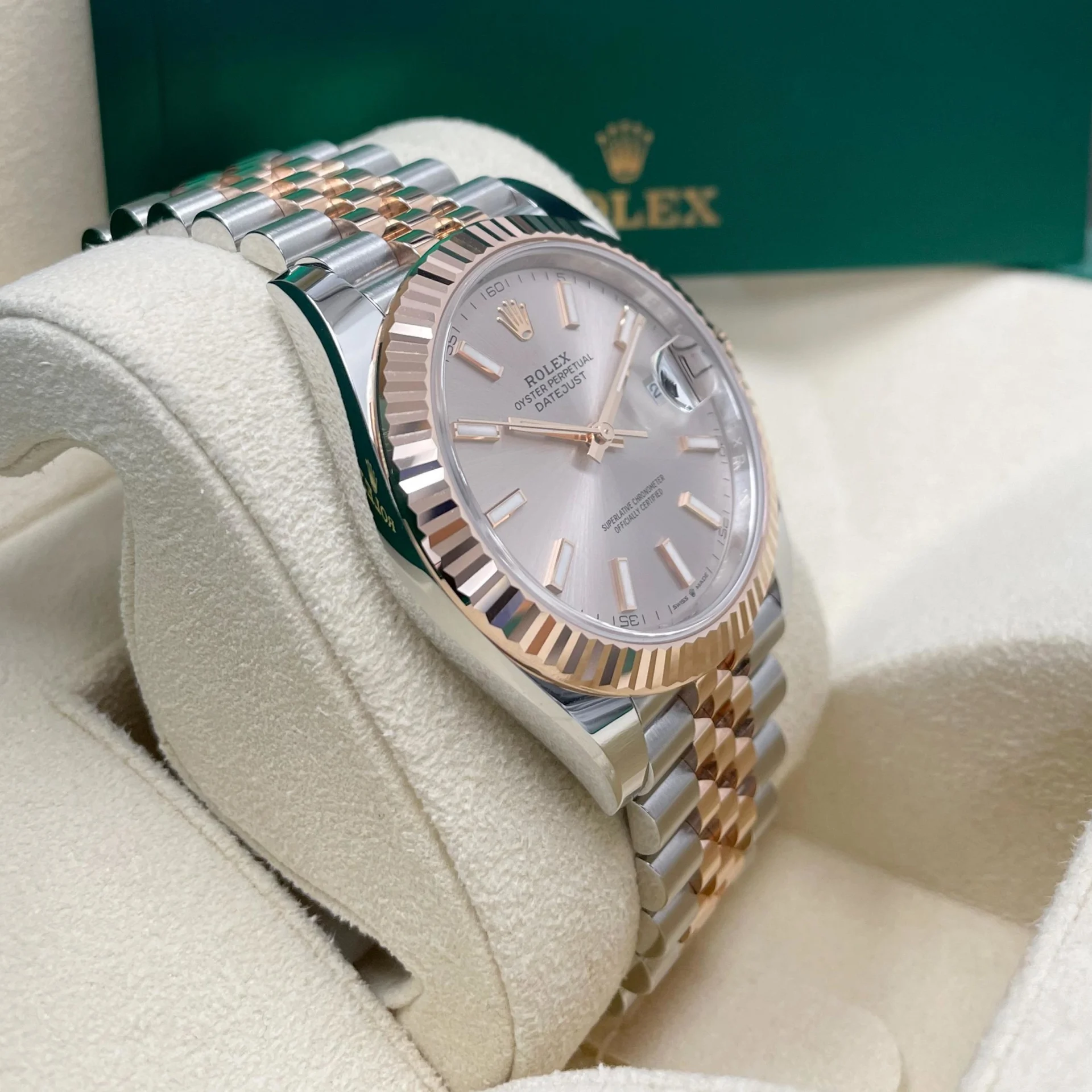 RLX Datejust 41mm 126331 Sundust Index Oyster Steel and Everose Gold Watch - LITELUX