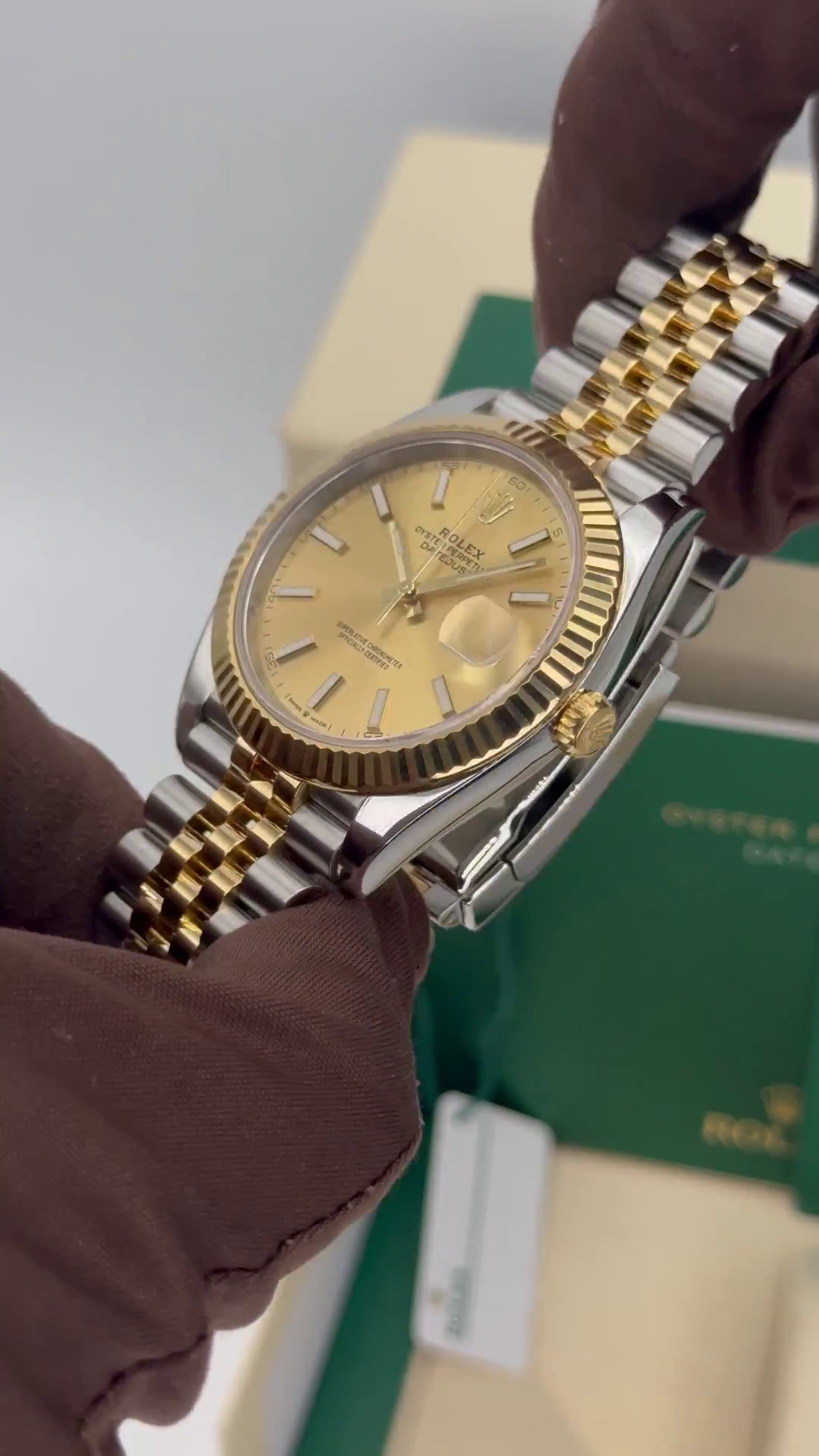 RLX Datejust 41mm 126333 Champagne Index Jubilee Steel and Yellow Gold Mens Watch - LITELUX