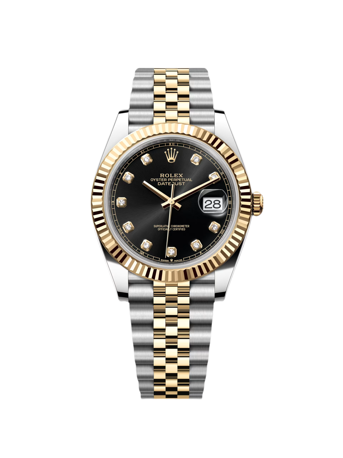 RLX Datejust 41mm 126333 Black Diamond Jubilee Steel and Yellow Gold Men’s Watch - LITELUX