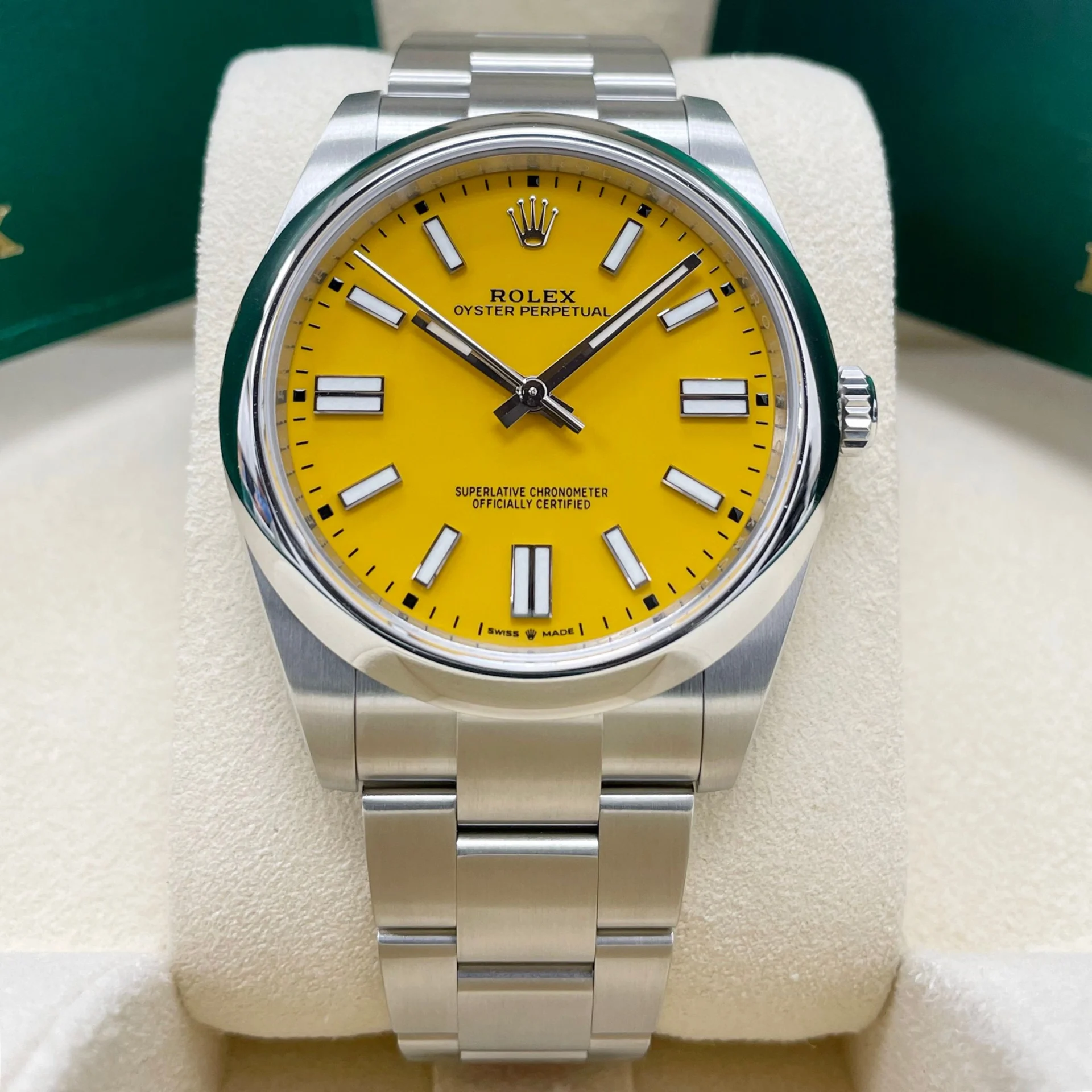 RLX Oyster Perpetual 36mm 126000-0004 Yellow Dial Stainless Steel Oyster Bracelet - LITELUX