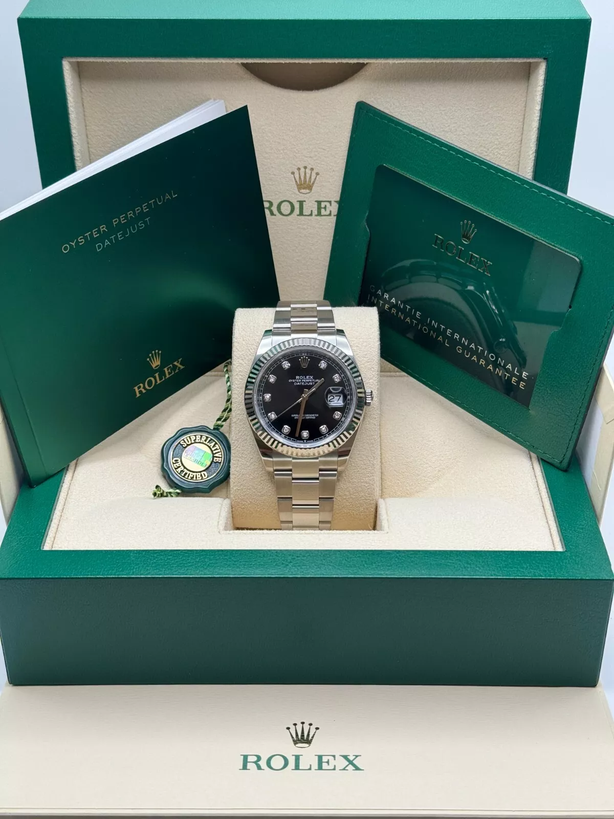 RLX Datejust 41mm 126334 Black Diamond Oyster Stainless Steel Mens Watch - LITELUX