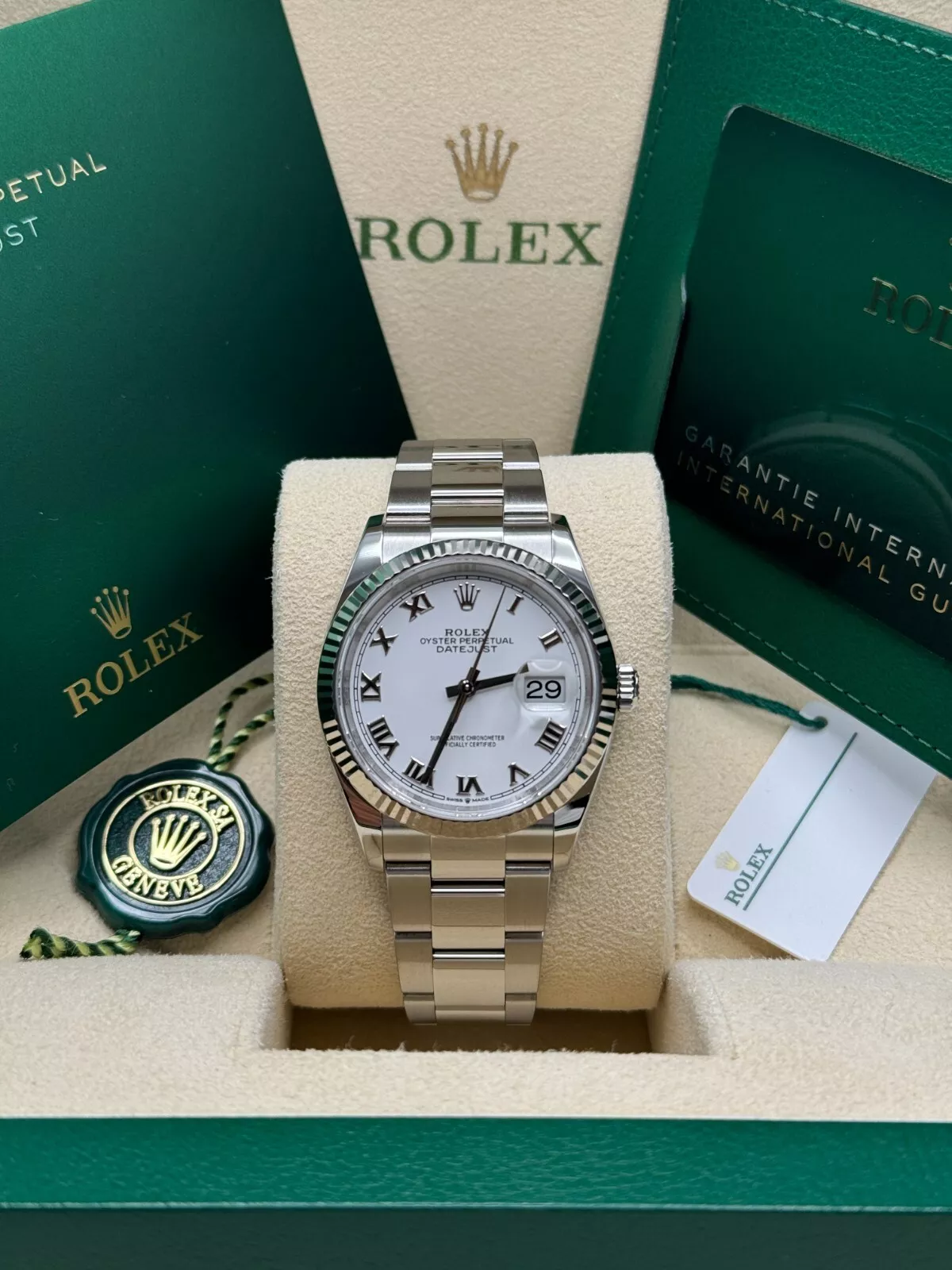 RLX Datejust 41mm 126334 White Roman Oyster Stainless Steel Mens Watch - LITELUX