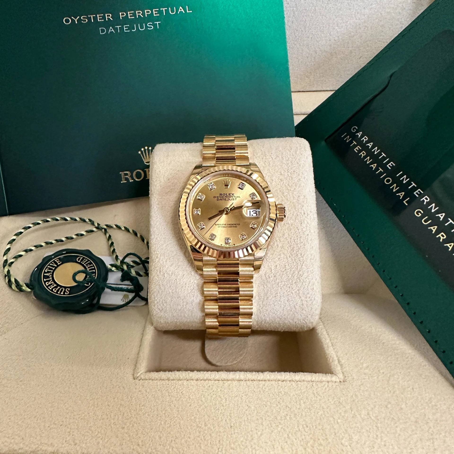 RLX Lady-Datejust 28mm 279178 Champagne Diamonds Dial - LITELUX