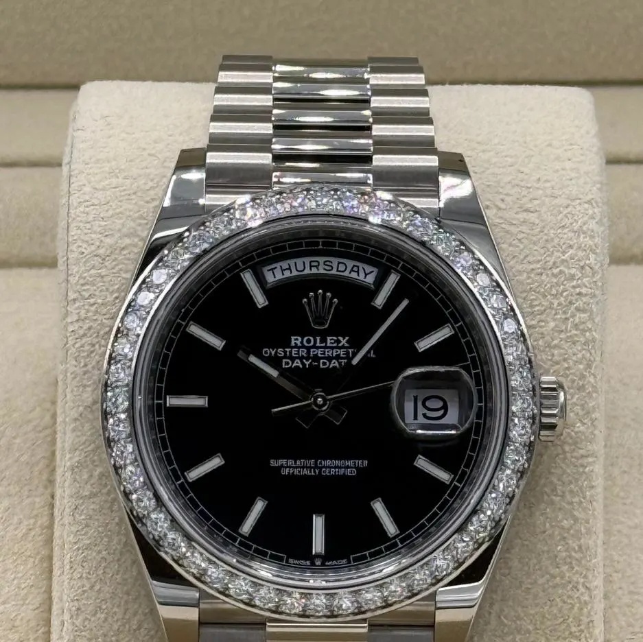 RLX Day-Date 40mm 228349RBR-0002 Bright Black Dial President Bracelet - LITELUX