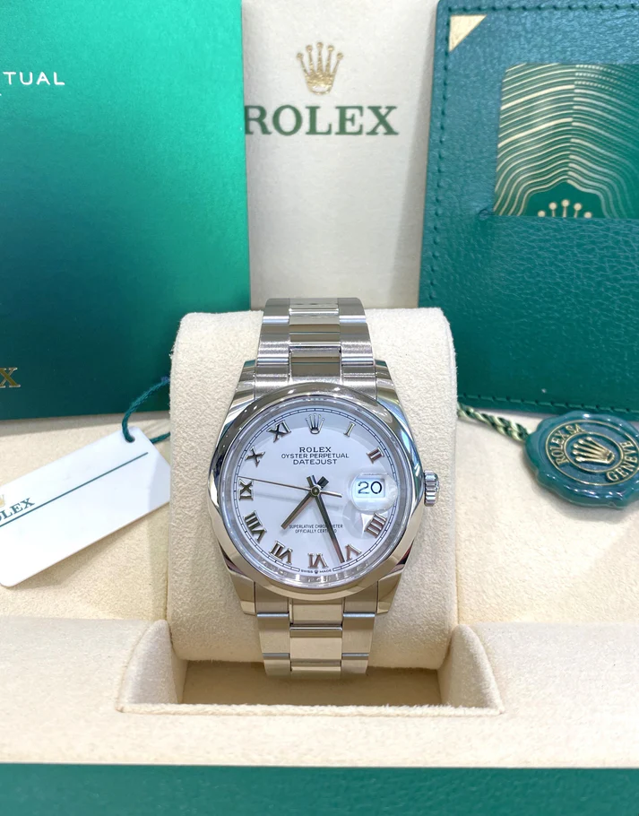 RLX Datejust 36mm 126200 Stainless Steel White Roman Dial Oyster - LITELUX