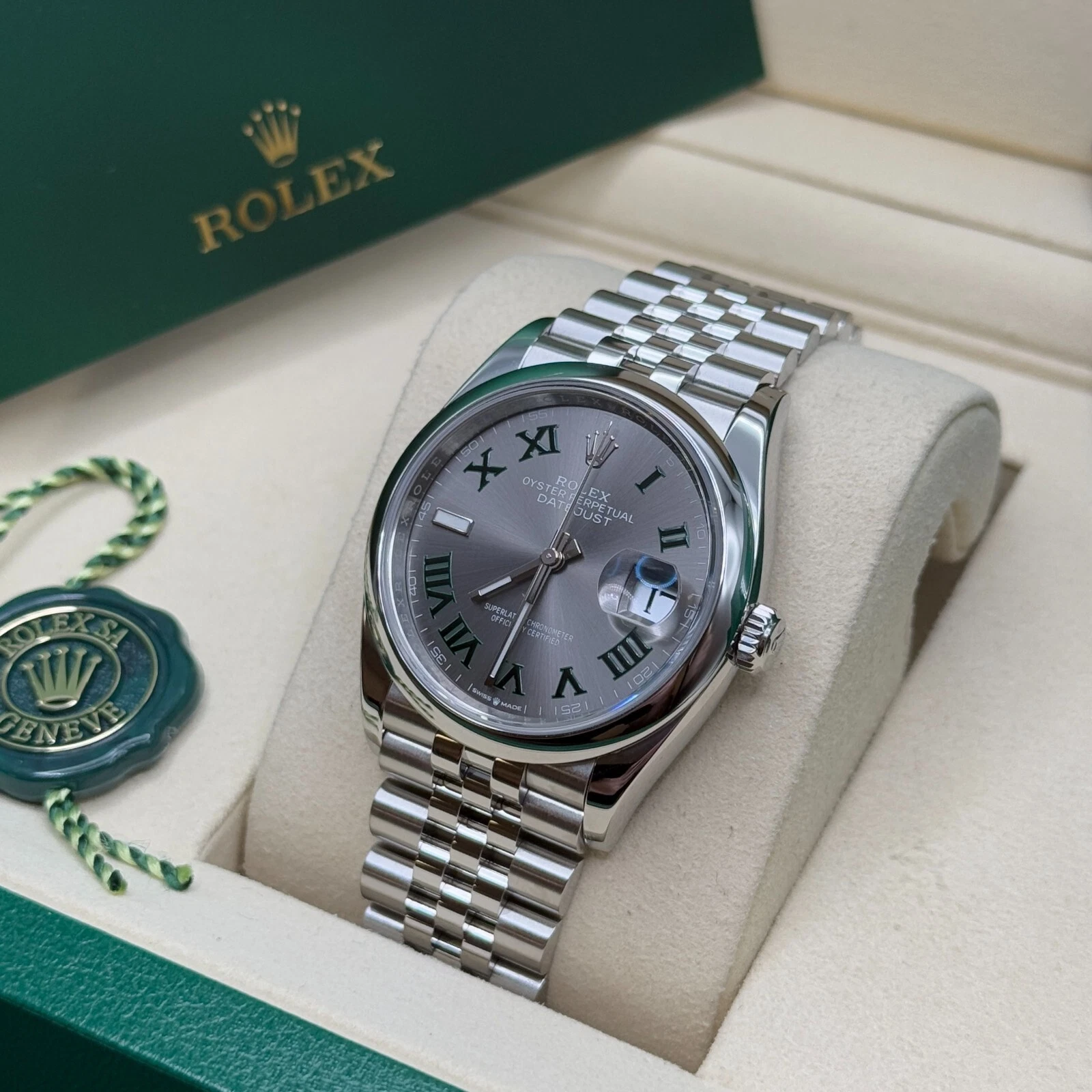 RLX Datejust 36mm 126200 Oyster Perpetual Wimbledon Dial Jubilee Stainless Steel - LITELUX