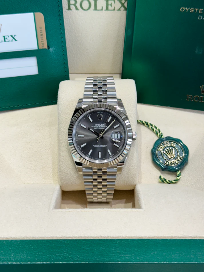 RLX Datejust 41mm 126334 Dark Rhodium Index Jubilee Stainless Steel - LITELUX