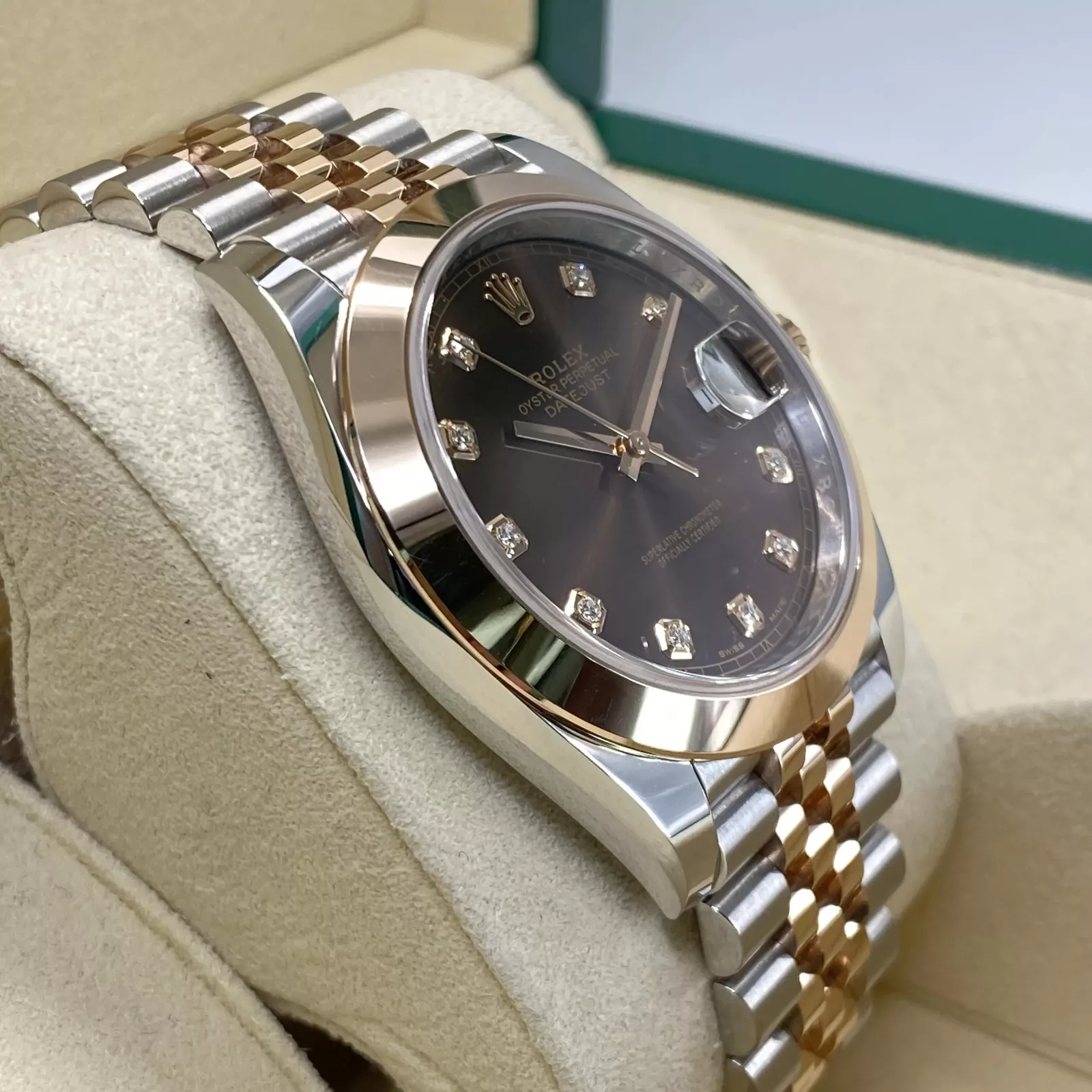 RLX Datejust 41mm 126301 Chocolate Diamond Jubilee Steel and Everose Gold Watch - LITELUX