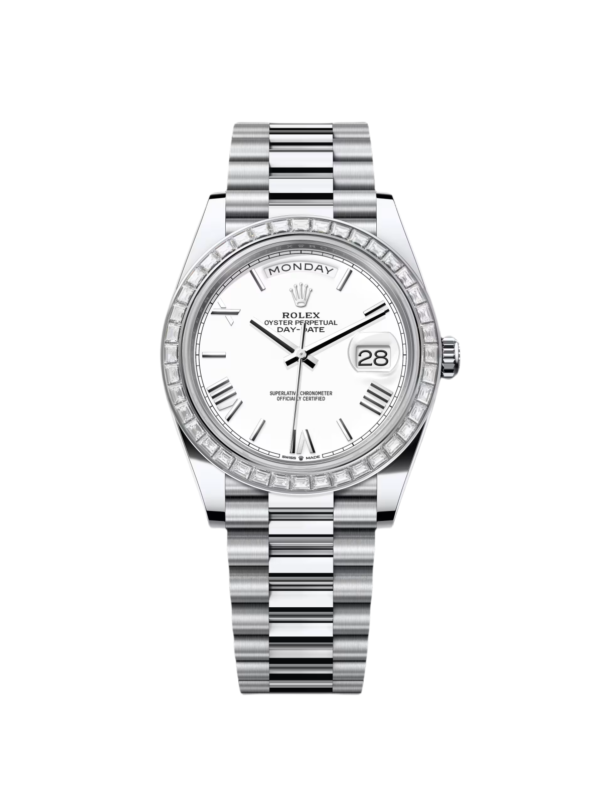 RLX Day-Date 40mm 228396TBR-0018 White Roman Dial - LITELUX