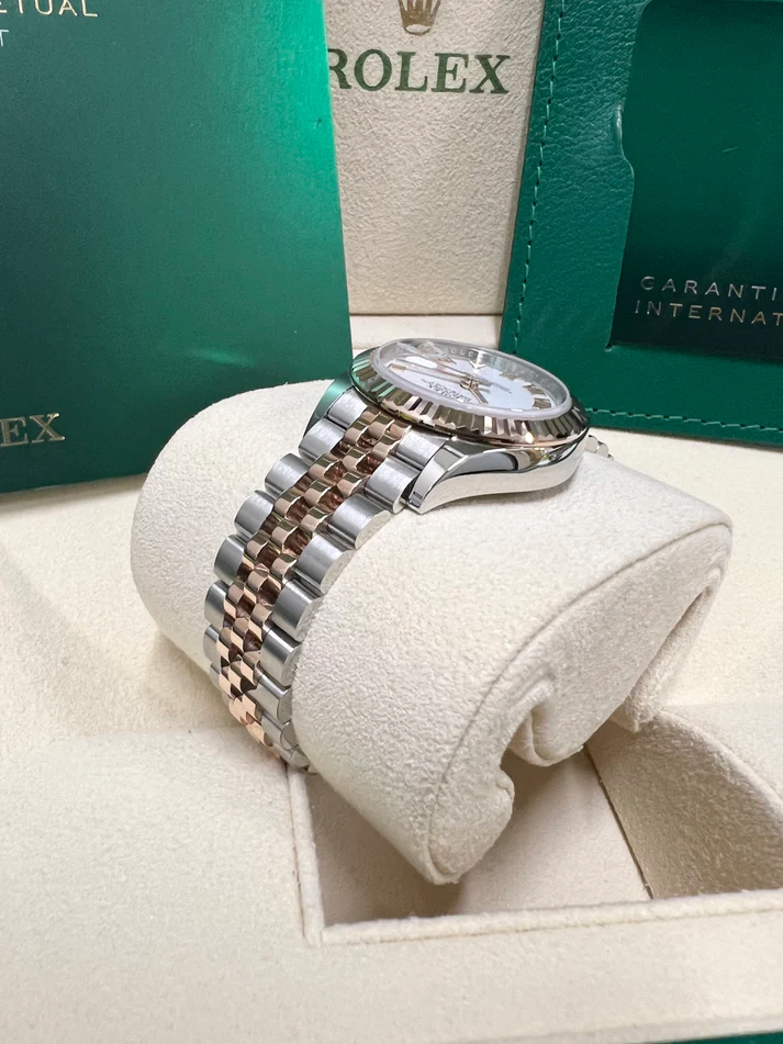 RLX Lady-Datejust 28mm 279171 White Roman Oyster Stainless Steel and Rose Gold - LITELUX