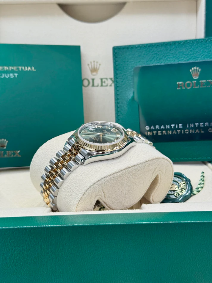RLX Datejust m278273-0015/0016 31mm Olive Green Dial Stainless Steel and Yellow Gold Oyster Watch - LITELUX