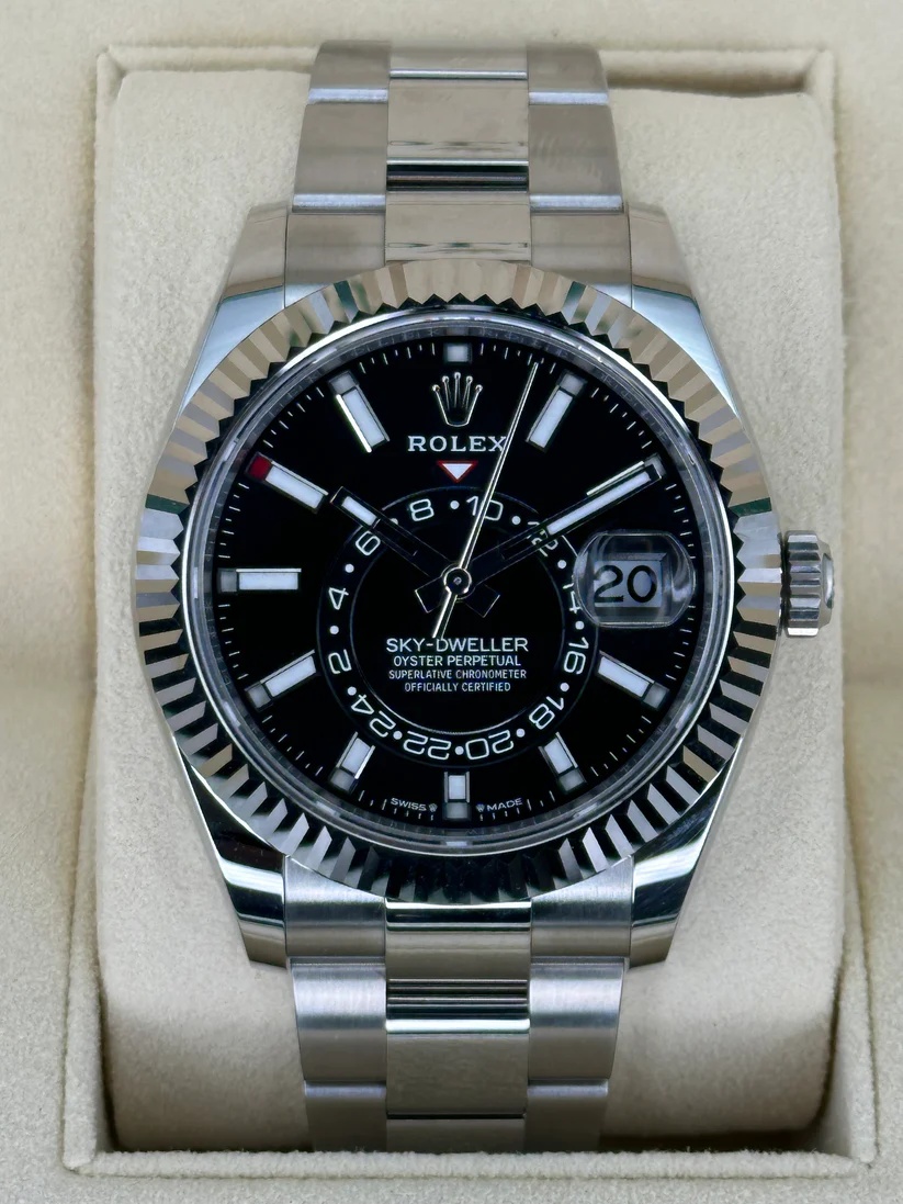 RLX Sky-Dweller 42mm 336934-0007 Stainless Steel Black Dial Oyster - LITELUX