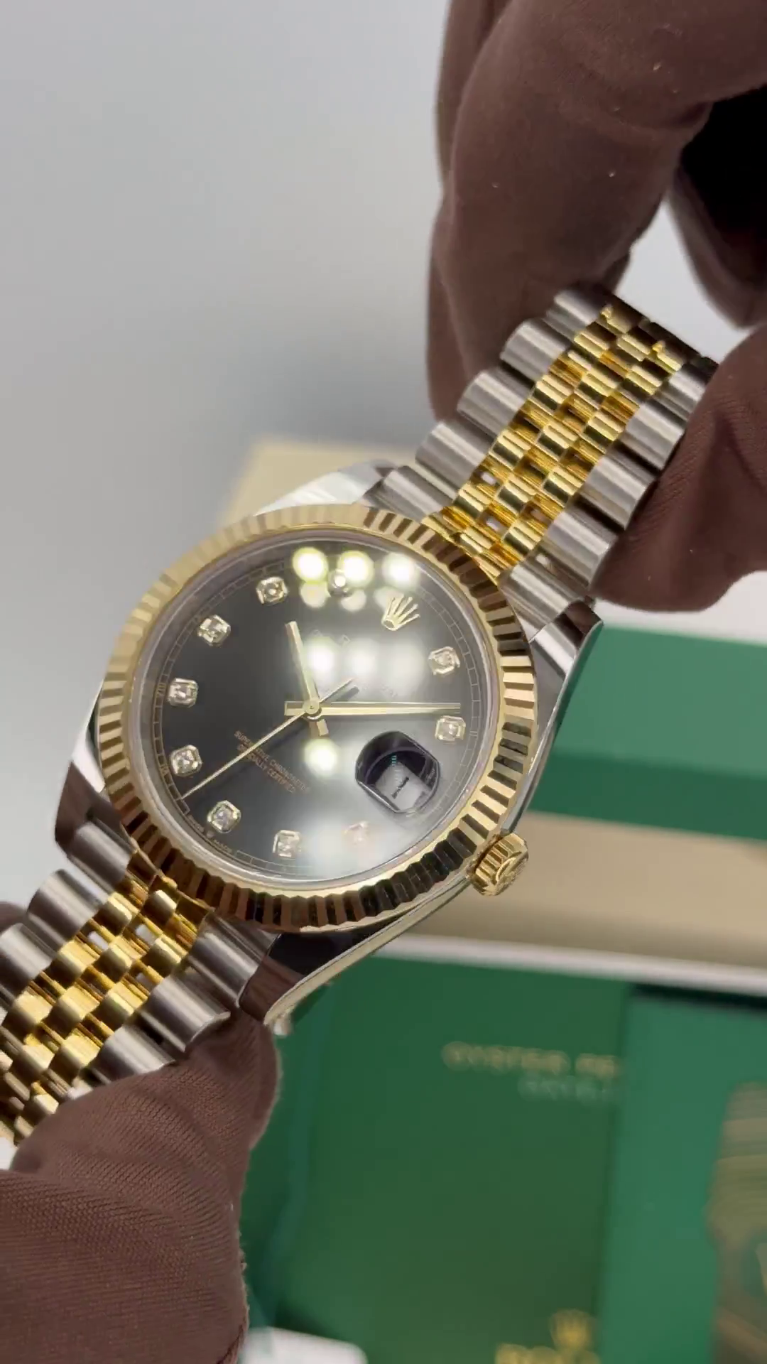 RLX Datejust 41mm 126333 Black Diamond Jubilee Steel and Yellow Gold Men’s Watch - LITELUX