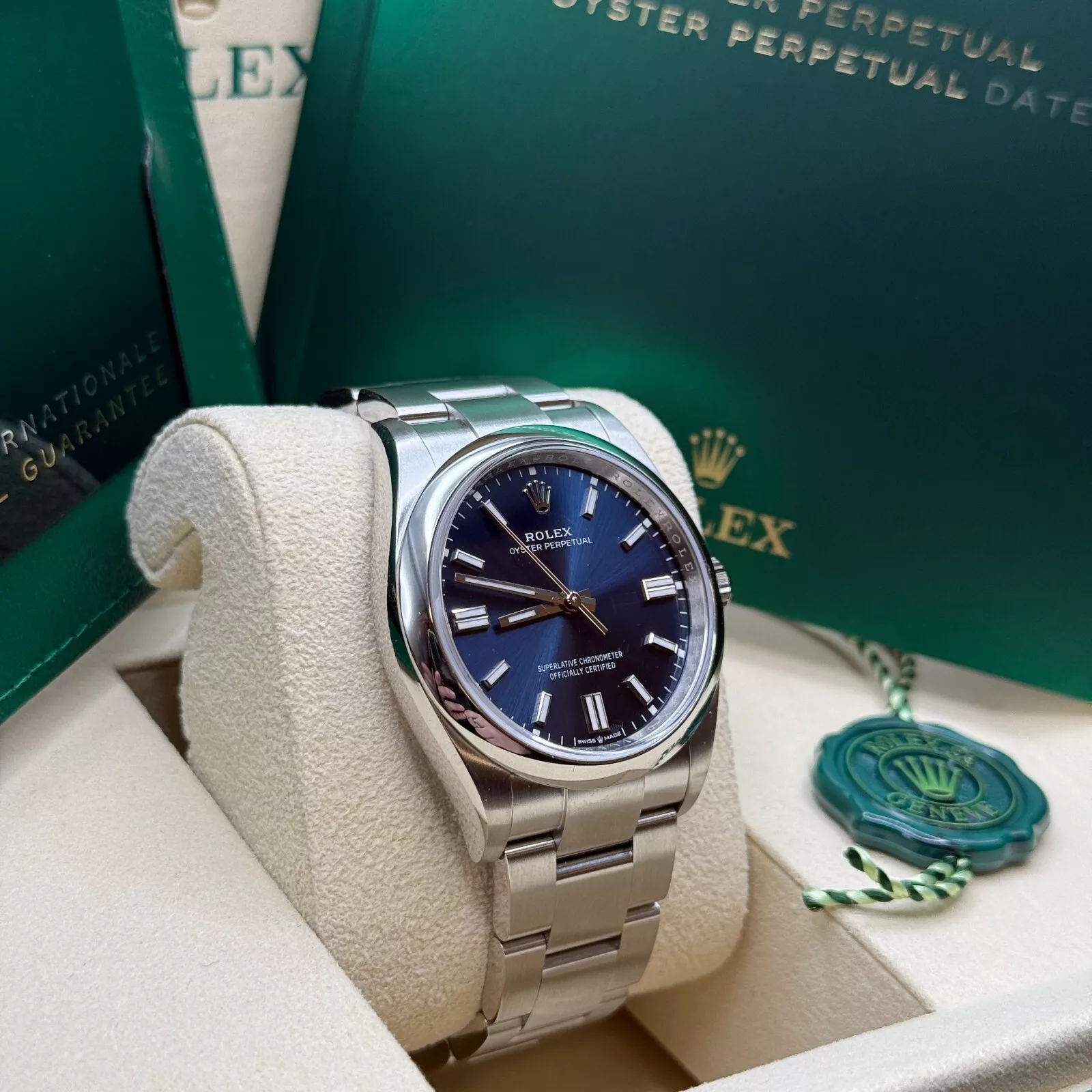 RLX Oyster Perpetual 36mm 126000-0015 Blue Dial Stainless Steel Oyster Bracelet - LITELUX